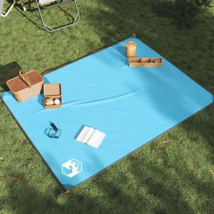 Одеяло за пикник с щипки, синьо, 205x155 см