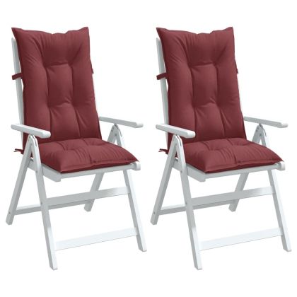 Възглавници за стол 2 бр меланж виненочервени 120x50x7 см плат