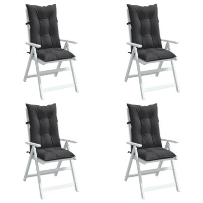Възглавници за стол 4 бр меланж антрацит 120x50x7 см плат