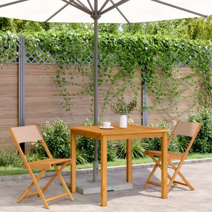 Бистро столове, 2 бр, таупе, акация масив и плат