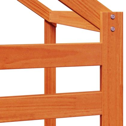 Покрив за детско легло, восъчнокафяв, 188x97x113 см, бор масив