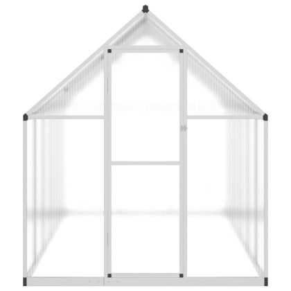 Оранжерия с основа рамка сребрист 334x169x195 см алуминий