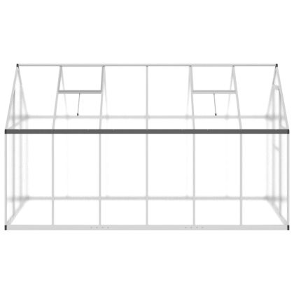 Оранжерия с основа рамка сребрист 334x169x195 см алуминий