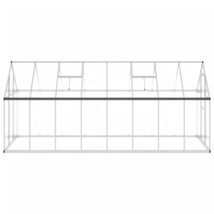 Оранжерия с основа рамка сребрист 445x169x195 см алуминий