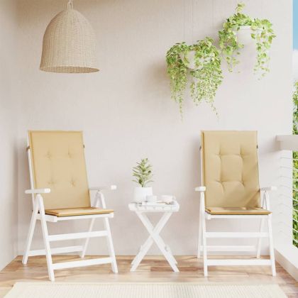 Възглавници за стол 2 бр меланж бежови 120x50x4 см плат