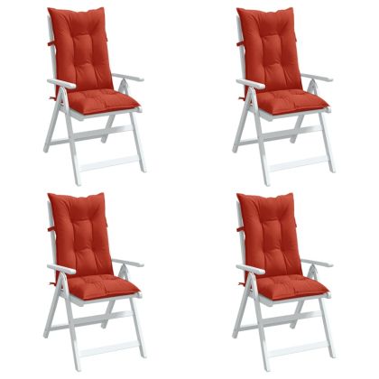 Възглавници за стол 4 бр меланж червени 120x50x7 см плат