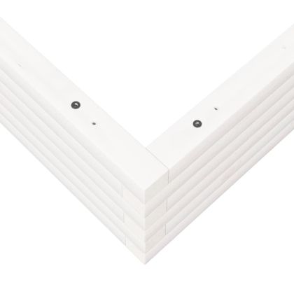 Градински сандък, бял, 90x90x23 см, масивна борова дървесина