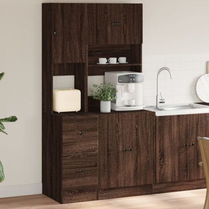 Кухненски шкаф, кафяв дъб, 95x50x180 см, инженерно дърво