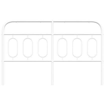 Метална табла за глава, бяла, 137 см