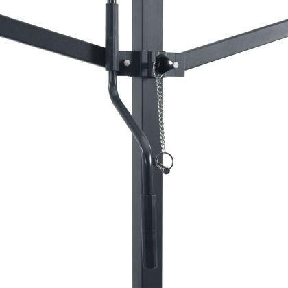 Свободностояща тента, синьо и бяло, 500x300 см, плат и стомана