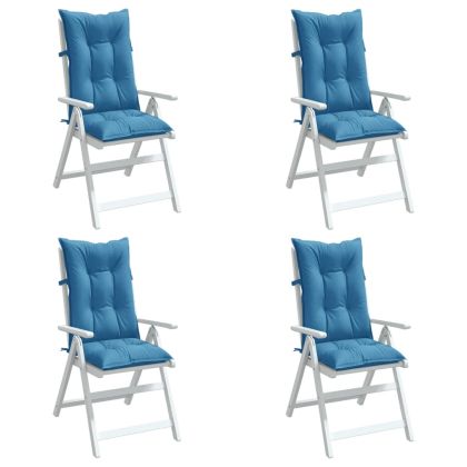 Възглавници за столове 4 бр меланж сини 120x50x7 см плат