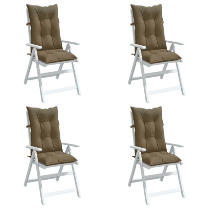 Възглавници за стол 4 бр меланж таупе 120x50x7 см плат