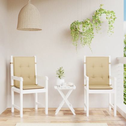 Възглавници за столове 2 бр меланж бежови 100x50x4 см плат