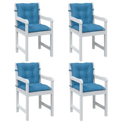 Възглавници за столове 4 бр меланж сини 100x50x7 см плат