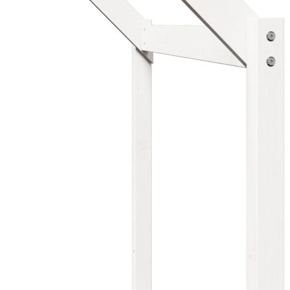 Високо легло с покрив, бяло, 80x200 см, борово дърво масив