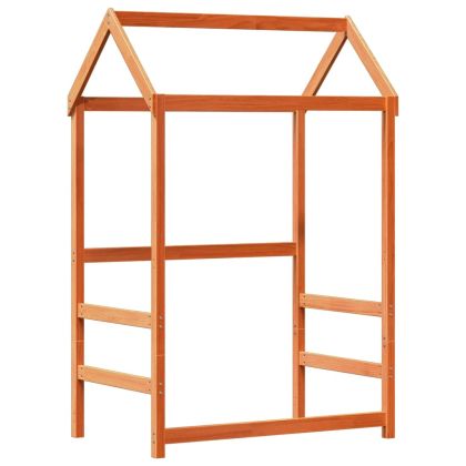 Рамка за легло с покрив, восъчнокафяв, 75x190 см, бор масив