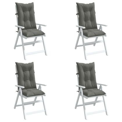 Възглавници за стол 4 бр меланж тъмносиви 120x50x7 см плат