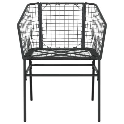 Градински столове, 2 бр, черни, полиратан