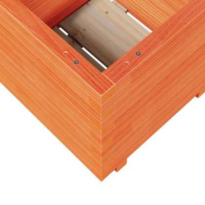 Градинска кашпа, восъчнокафява, 50x50x49,5 см, бор масив