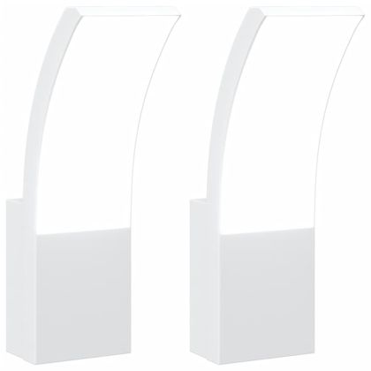 Външни LED стенни лампи, 2 бр, бял, лят алуминий