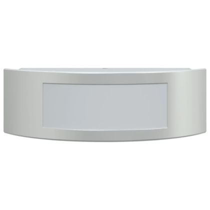 Външни стенни осветителни тела 2 бр сребрист неръждаема стомана