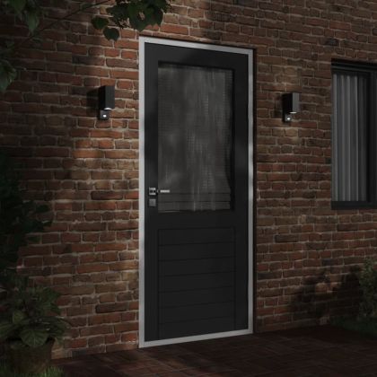 Външна стенна лампа със сензор, черен, лят алуминий