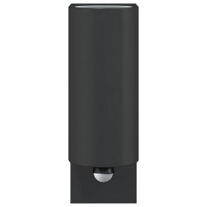 Външни стенни лампи със сензори, 2 бр, черен, лят алуминий