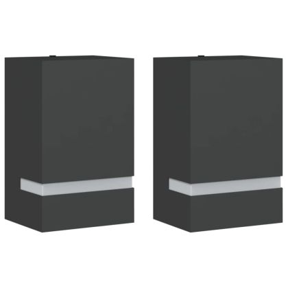 Външни стенни осветителни тела 2 бр черни неръждаема стомана