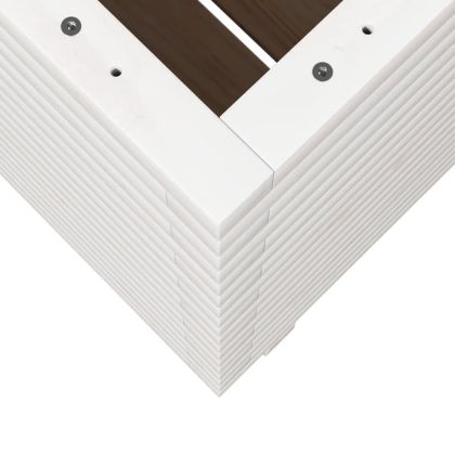 Градински сандък, бял, 60x60x72 см, масивна борова дървесина