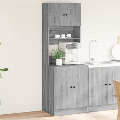 Кухненски шкаф, сив сонома, 60x50x180 см, инженерно дърво