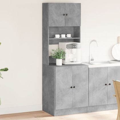 Кухненски шкаф, бетонно сив, 60x50x180 см, инженерно дърво