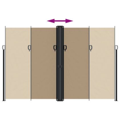 Прибираща се странична тента, таупе, 220x1000 см