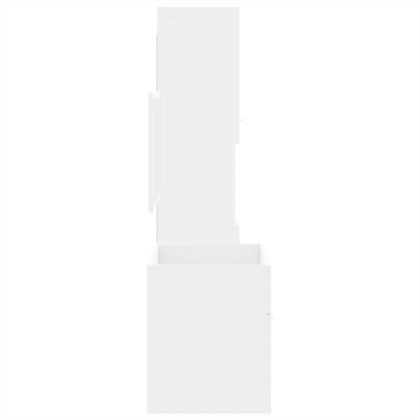 Комплект мебели за баня от 3 части, бял, инженерно дърво