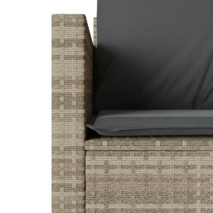 Бистро комплект с възглавници 3 части светлосив полиратан