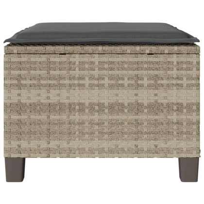 Бистро комплект с възглавници 3 части светлосив полиратан