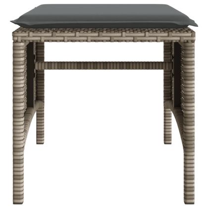 2-местен градински диван с маса и табуретки сив полиратан