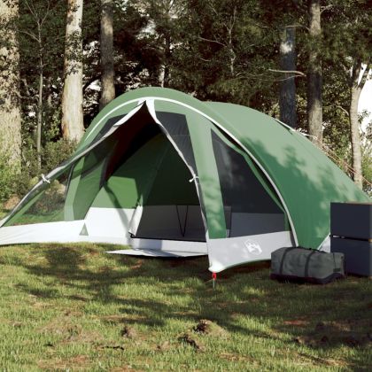 Кабинна къмпинг палатка, 4-местна, зелена, водоустойчива
