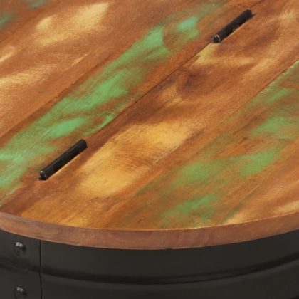 Маса за кафе, черна, 50x39,5 см, регенерирано дърво масив