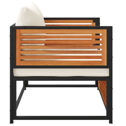 Градински стол с възглавници, акациево дърво масив