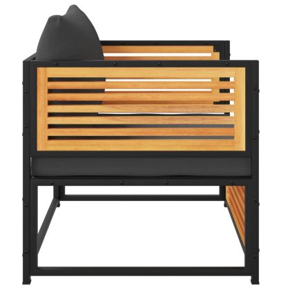 Градински стол с възглавници, акациево дърво масив