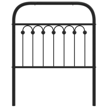 Метална табла за глава, черна, 75 см