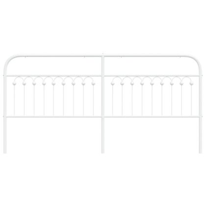 Метална табла за глава, бяла, 200 см