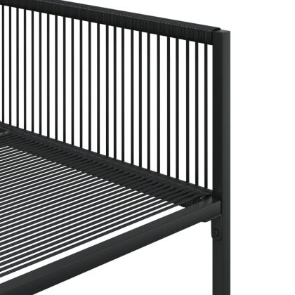 Градински трапезен комплект 13 части черен полиратан