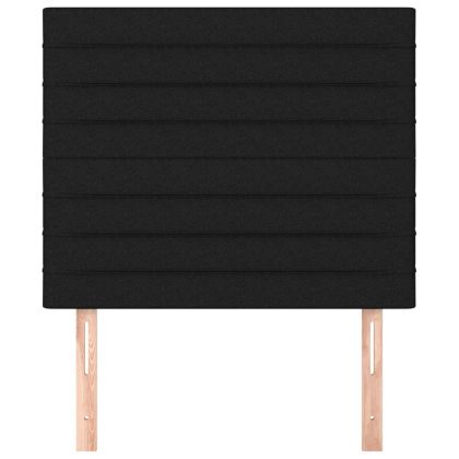 Табла за легло, черна, 80x5x118/128 см, плат