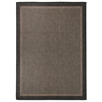 Градински плоскотъкан килим, 200x280 см, тъмнокафяв