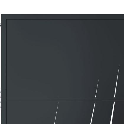 Градинска порта, антрацит, 100x200 см, стоманен дизайн с трева