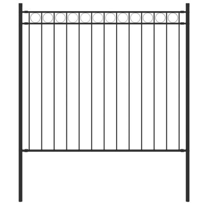 Градинска ограда, стомана, 1,7x0,8 м, черна