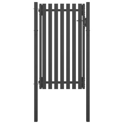 Градинска порта за ограда, стомана, 1x2,25 м, антрацит