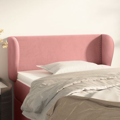 Горна табла за легло, розова, 83x23x78/88 см, кадифе