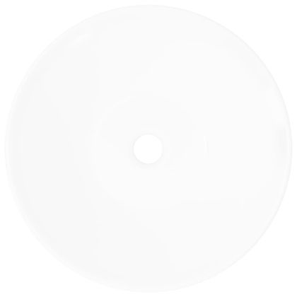 Кръгла керамична мивка за баня, бяла